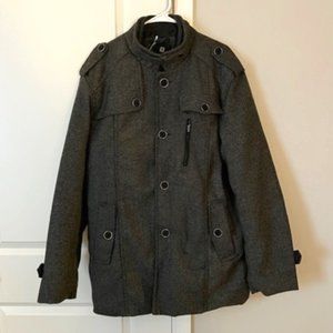 NWT Men's Wantdo Gray Wool Blend Pea Coat XL